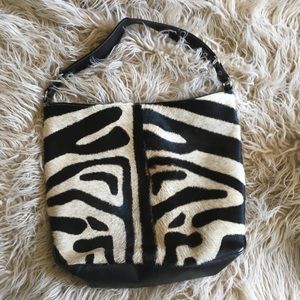 Animal Print Tote Black & White Bag/Purse